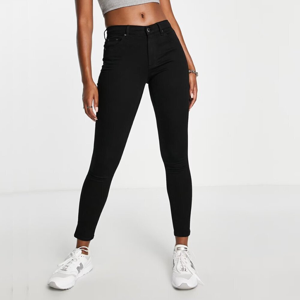 2/$30 NWT Topshop Leigh High Rise Super Soft Skinny Washed Black W26 #9333